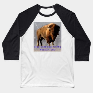 Bison - High Capacity Fluffy Assault Cow Baseball T-Shirt